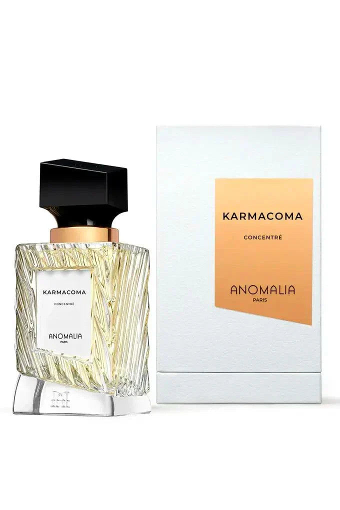 Découvrez Karmacoma Extrait, parfum vanille cuirée d’Anomalia Paris. Un extrait safrané, magnétique et sensuel, résolument off-script.